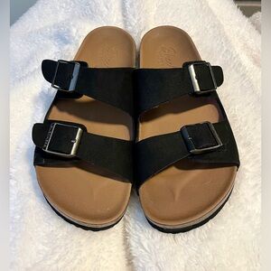 *EUC* Skechers Luxe Foam “Birkie Inspired” Sandals/Shoes/Slide -Wmns Sz 7 -Black